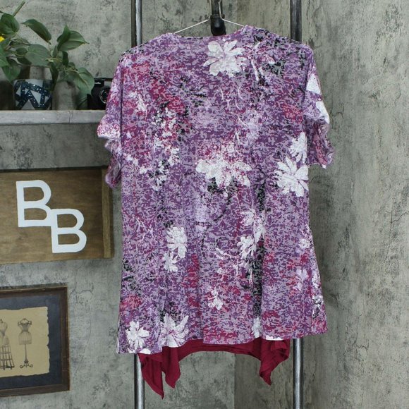 NWT Printed Burnout Top & Tank Top Set Large Dark - Picture 4 of 6